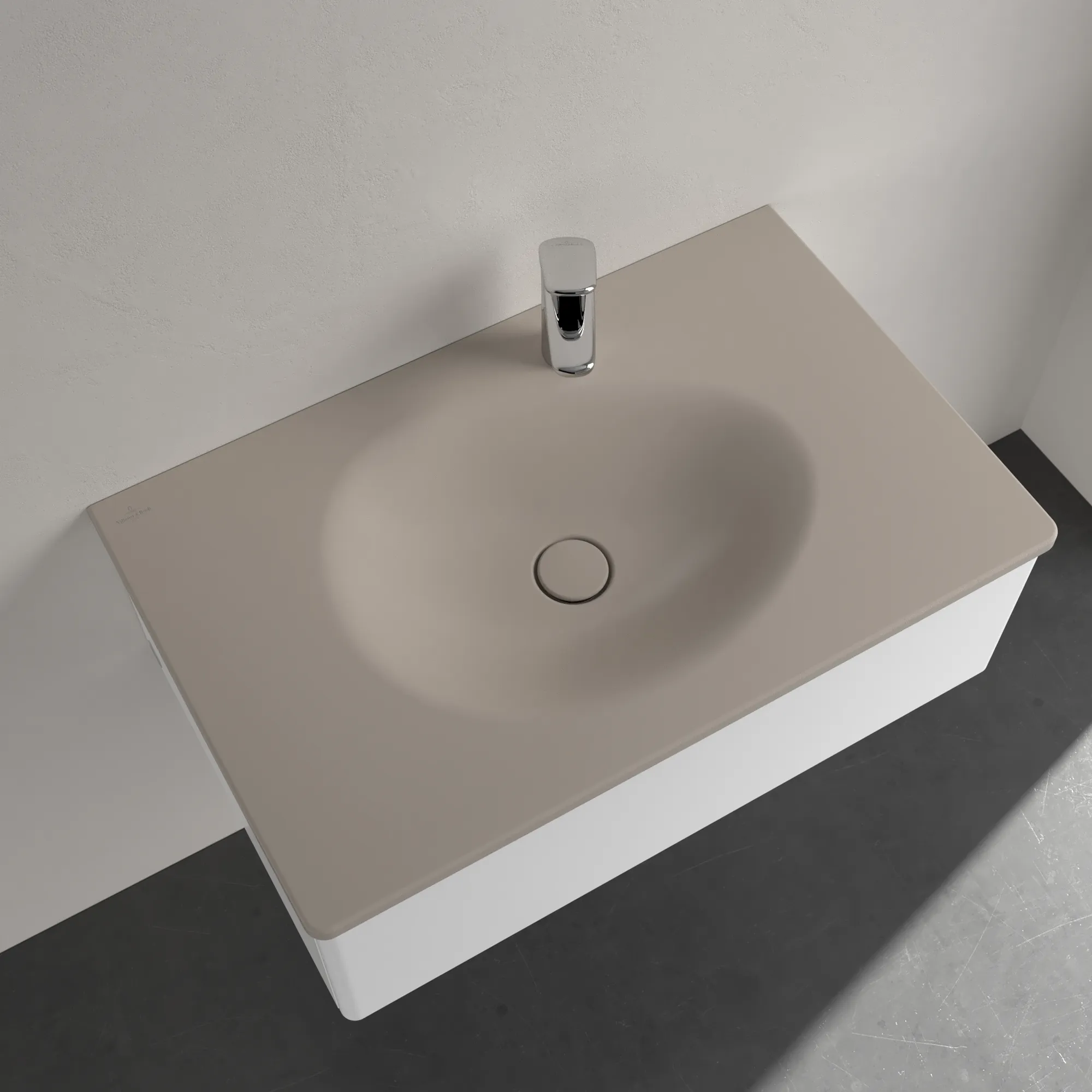 Villeroy & Boch Wandwaschtisch „Antao“ 800 × 500 × 180 mm, für Becken mittig in Almond Villeroy & Boch Wandwaschtisch „Antao“ 800 × 500 × 180 mm, für Becken mittig in Almond
