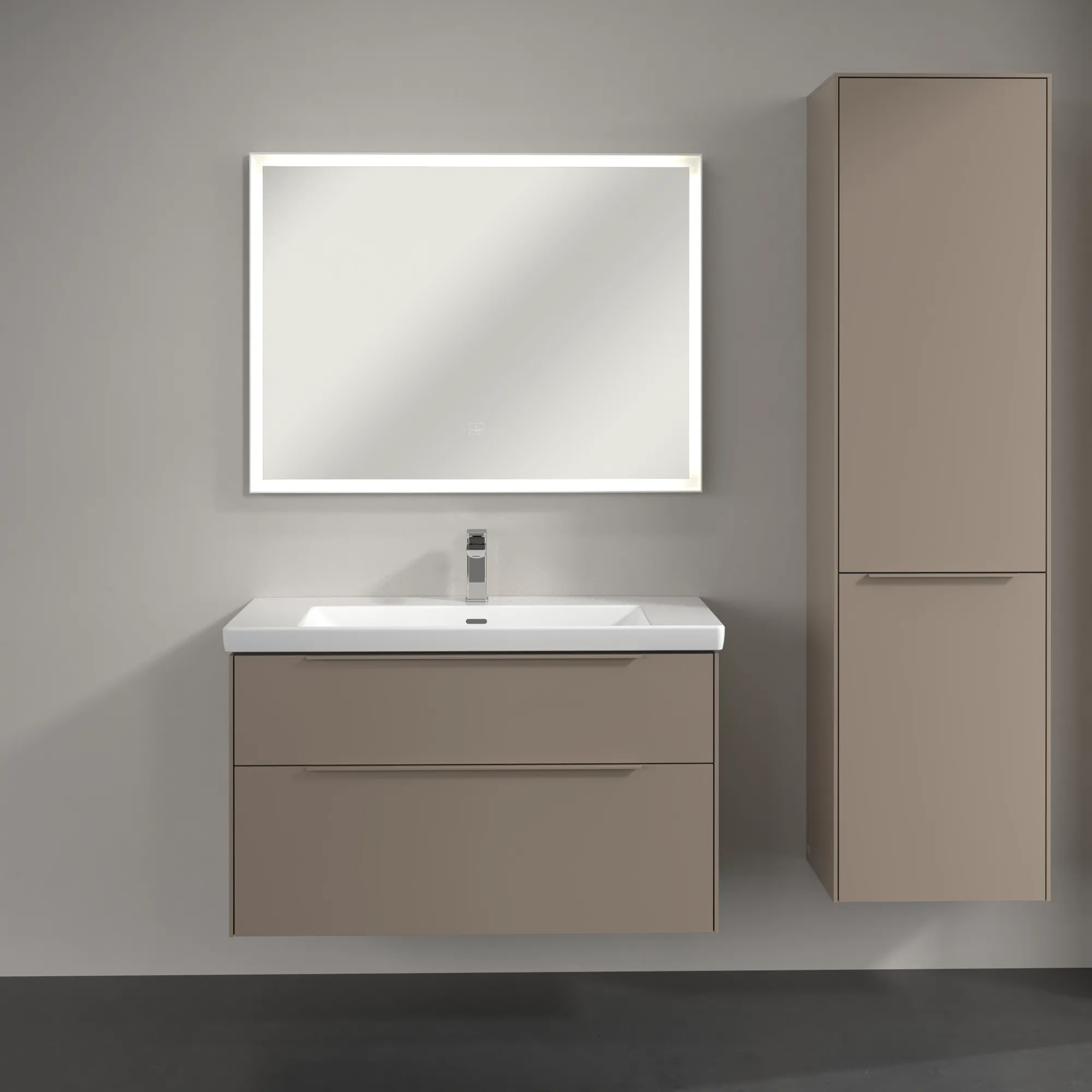 Villeroy & Boch Hochschrank mit Wäschekorb-Klappe „Subway 3.0“ 45 × 171 × 36,2 × 36,2 cm 1 Tür, 1 Wäscheklappe, 1 × fixer Fachboden, Anschlag: rechts, 2 × Glasfachboden, 1 Tür, Anschlag rechts