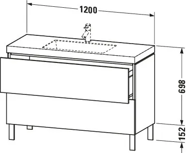 Duravit Waschtischunterschrank bodenstehend „L-Cube“ 120 × 69,8 × 48 cm