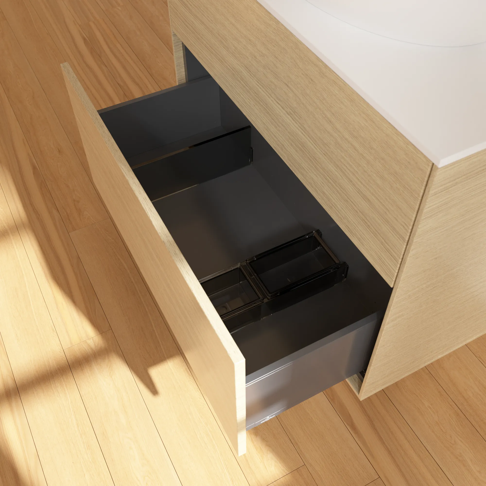 Villeroy & Boch Finion Waschbeckenunterschrank F99, 800 x 603 x 501 mm, Oak Veneer / Glass White Matt Villeroy & Boch Finion Waschbeckenunterschrank F99, 800 x 603 x 501 mm, Oak Veneer / Glass White Matt