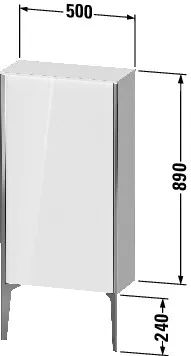 Duravit Halbhochschrank „XViu“ 50 × 89 × 24 cm in Weiß Hochglanz