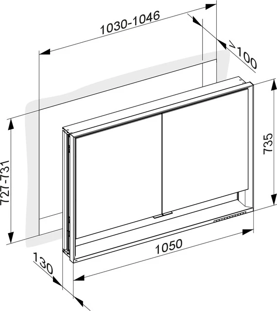 KEUCO Wandeinbau Spiegelschrank mit offenem Ablagefach „Royal Lumos“ in Silber (eloxiert), Unterputz, mit Steckdosen, ohne Spiegelheizung 1050 × 735 × 130 mm KEUCO Wandeinbau Spiegelschrank mit offenem Ablagefach „Royal Lumos“ in Silber (eloxiert), Unterputz, mit Steckdosen, ohne Spiegelheizung 1050 × 735 × 130 mm