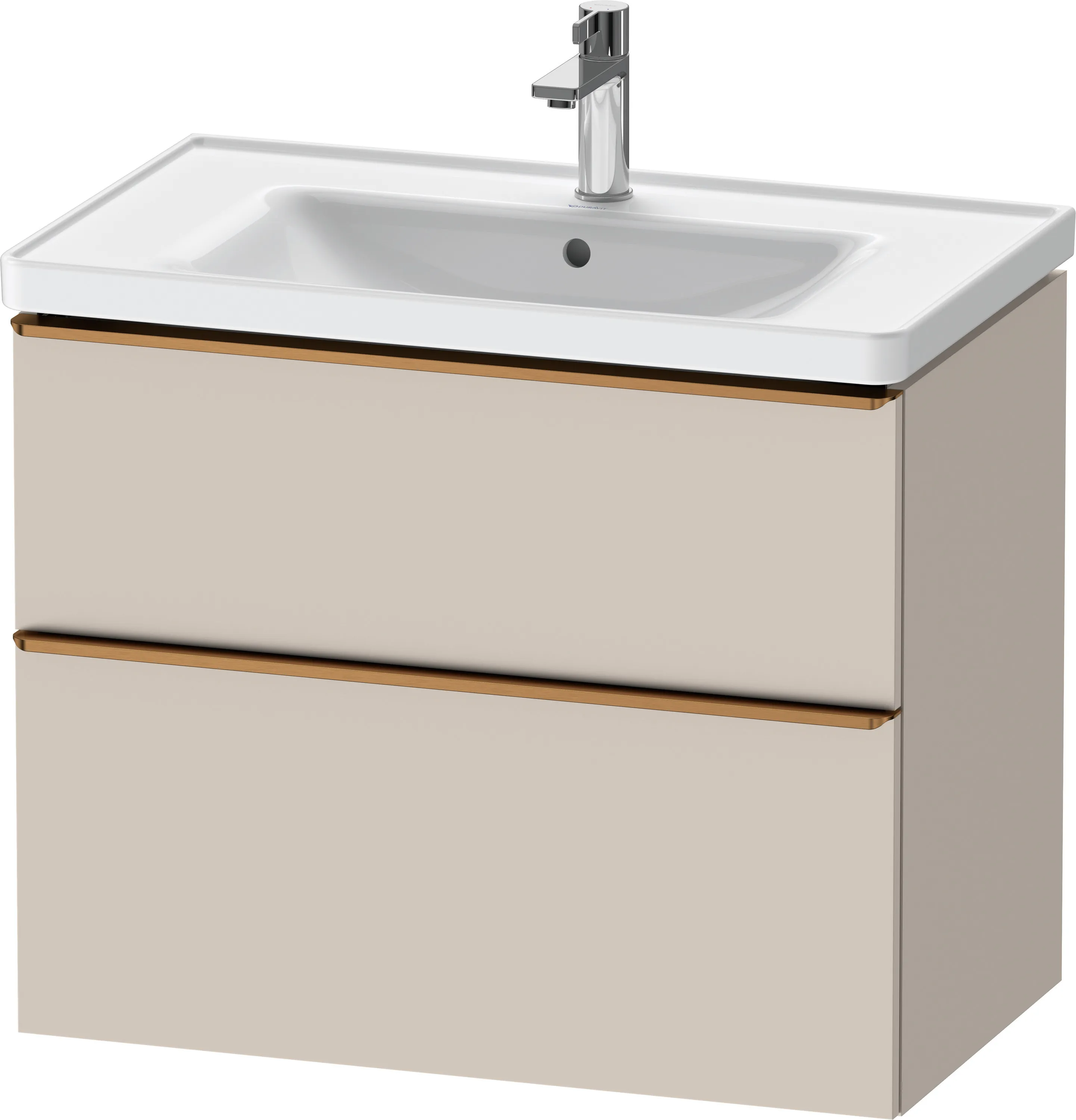 Duravit Waschtischunterschrank wandhängend „D-Neo“ 78,4 × 62,5 × 45,2 cm Taupe Matt