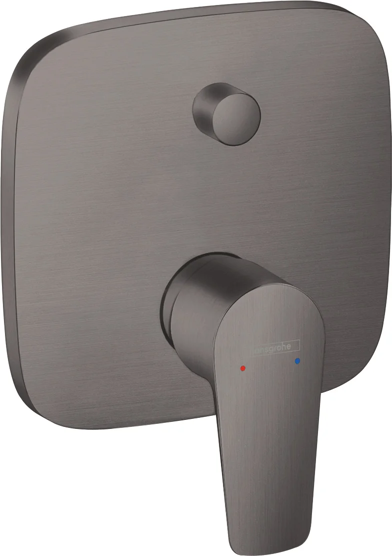 Hansgrohe Talis E Einhebel-Wannenmischer Unterputz, Brushed Black Chrome, 2 Verbraucher, max. Durchflussmenge 25 l/min bei 3 bar, Keramikmischsystem, einstellbare Temperaturbegrenzung, Umsteller mit automatischer Rückstellung, Schalldämpfer, integrierte