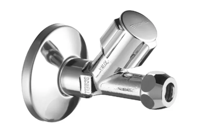 Schrägsitzventil COMFORT, COMFORT-Griff, Schubrosette Ø 54 mm, DN 15 G 1/2 AG, Ø 10 mm (DN 10 G 3/8 AG), chrom
