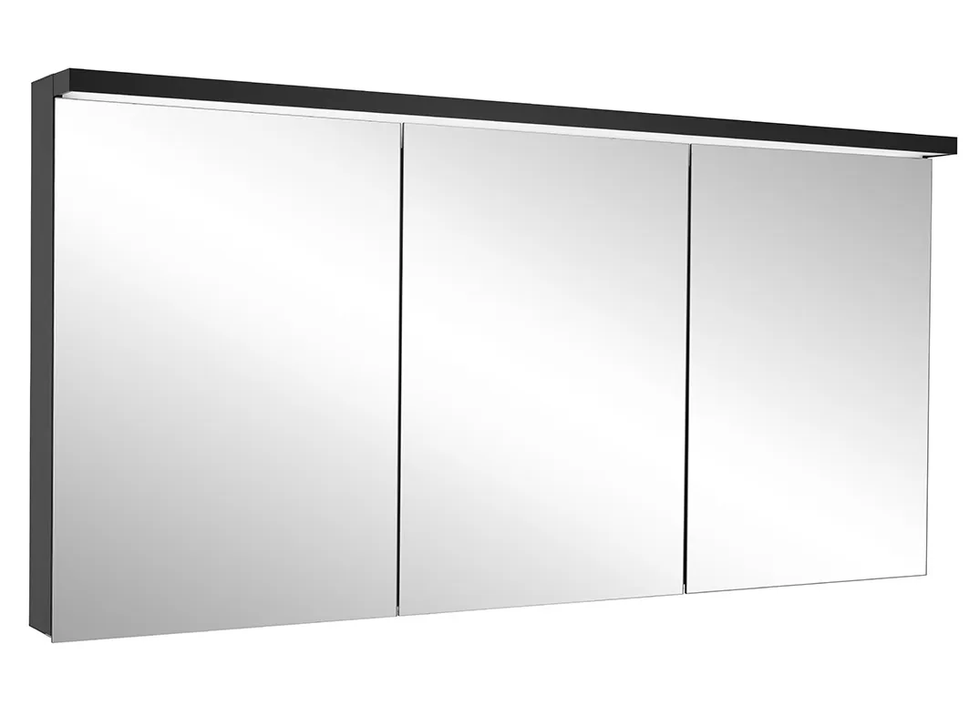 Spiegelschrank Schneider BORDO TW ALU1 180/3/GT/TW, schwarz matt, 1795x731x178 mm, LED Beleuchtung Tunable White Spiegelschrank Schneider BORDO TW ALU1 180/3/GT/TW, schwarz matt, 1795x731x178 mm, LED Beleuchtung Tunable White