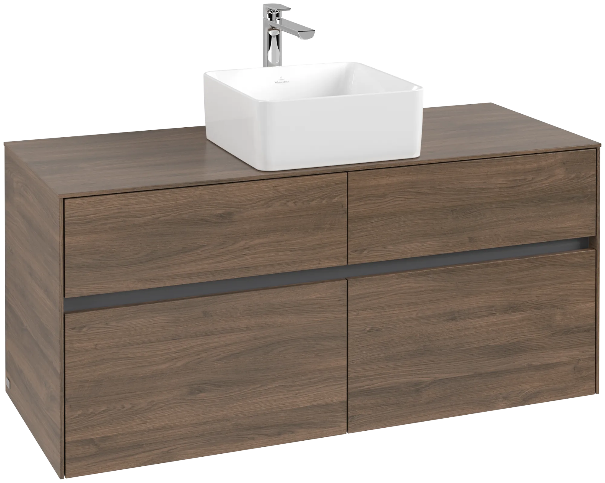 Villeroy & Boch Waschtischunterschrank „Collaro“ 1200 × 548 × 500 mm Arizona Oak, ohne Beleuchtung, für Becken mittig