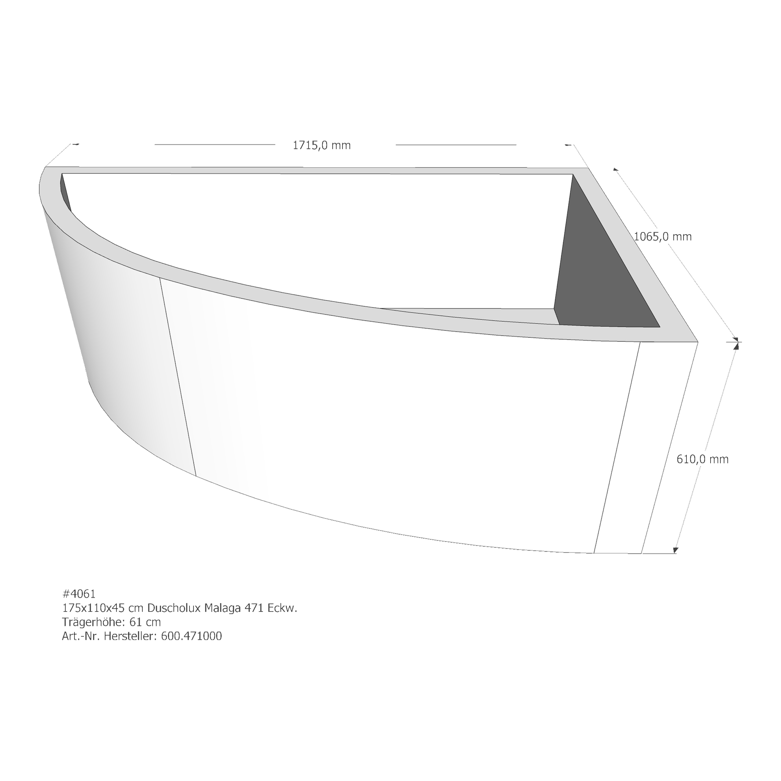 Badewannenträger für Duscholux 175 × 110 × 45 cm Badewannenträger für Duscholux 175 × 110 × 45 cm