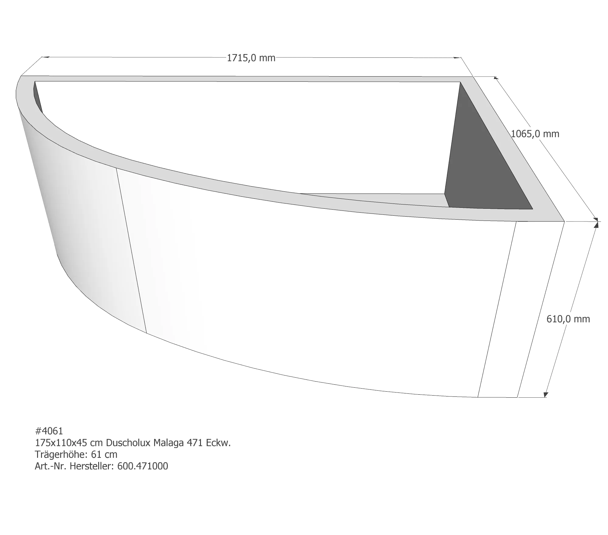 Badewannenträger für Duscholux 175 × 110 × 45 cm Badewannenträger für Duscholux 175 × 110 × 45 cm