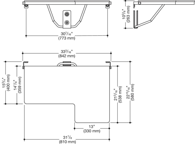 HEWI Duschklappsitz, L-förmig (USA) System 900, Edelstahl HEWI Duschklappsitz, L-förmig (USA) System 900, Edelstahl