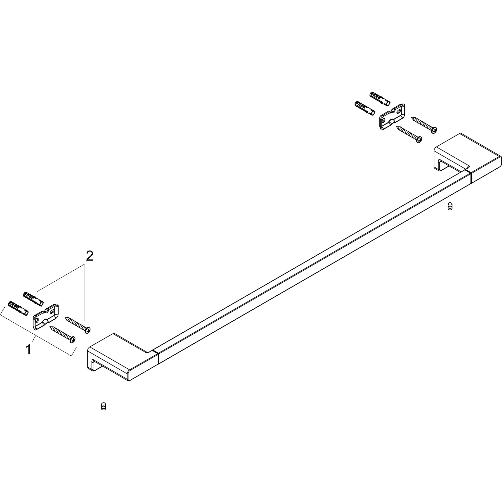 Hansgrohe AddStoris Q Badetuchhalter Brushed Black Chrome, 648 mm Länge, verdeckte Befestigung Hansgrohe AddStoris Q Badetuchhalter Brushed Black Chrome, 648 mm Länge, verdeckte Befestigung