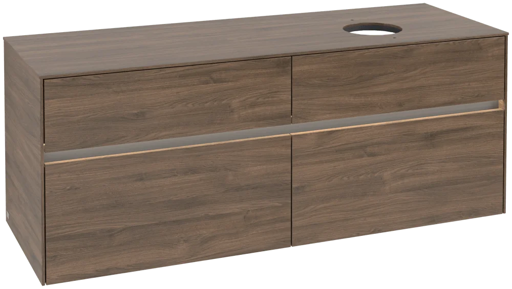 Villeroy & Boch Waschbeckenunterschrank Collaro Arizona Oak, 1400x548x500 mm, mit Beleuchtung und SoftClosing, Eckig Villeroy & Boch Waschbeckenunterschrank Collaro Arizona Oak, 1400x548x500 mm, mit Beleuchtung und SoftClosing, Eckig