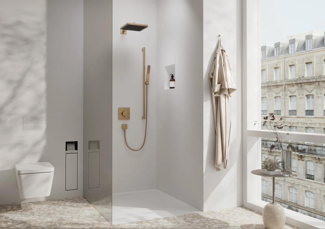 Hansgrohe ShowerSelect Comfort E Thermostat Unterputz, Brushed Bronze, 2 Verbraucher, max. Durchfluss 22,7 l/min, min./max. Betriebsdruck 1/10 bar