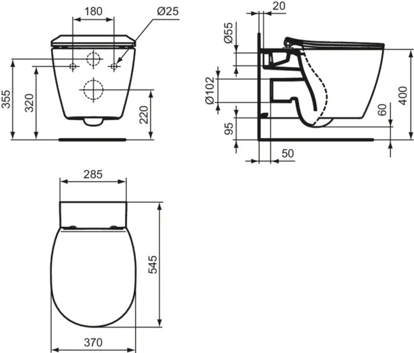 WC-Paket Connect AquaBlade mit WC-Sitz Softclosing 365x540x340mm Weiß WC-Paket Connect AquaBlade mit WC-Sitz Softclosing 365x540x340mm Weiß