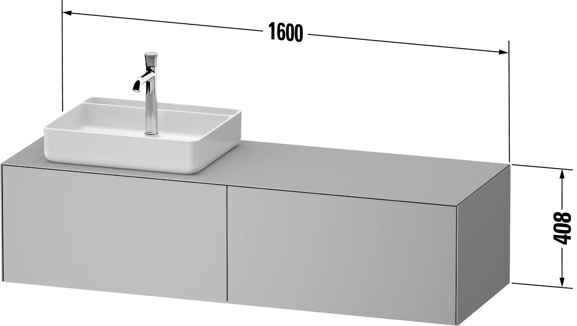 Duravit Waschtischunterschrank wandhängend „White Tulip“ 160 × 40,8 × 55 cm