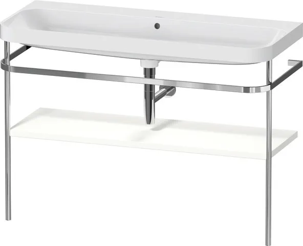 Duravit Waschtischunterschrank c-shaped Set mit Metallkonsole „Happy D.2 Plus“ 117,5 × 85 × 49 cm in Weiß Supermatt