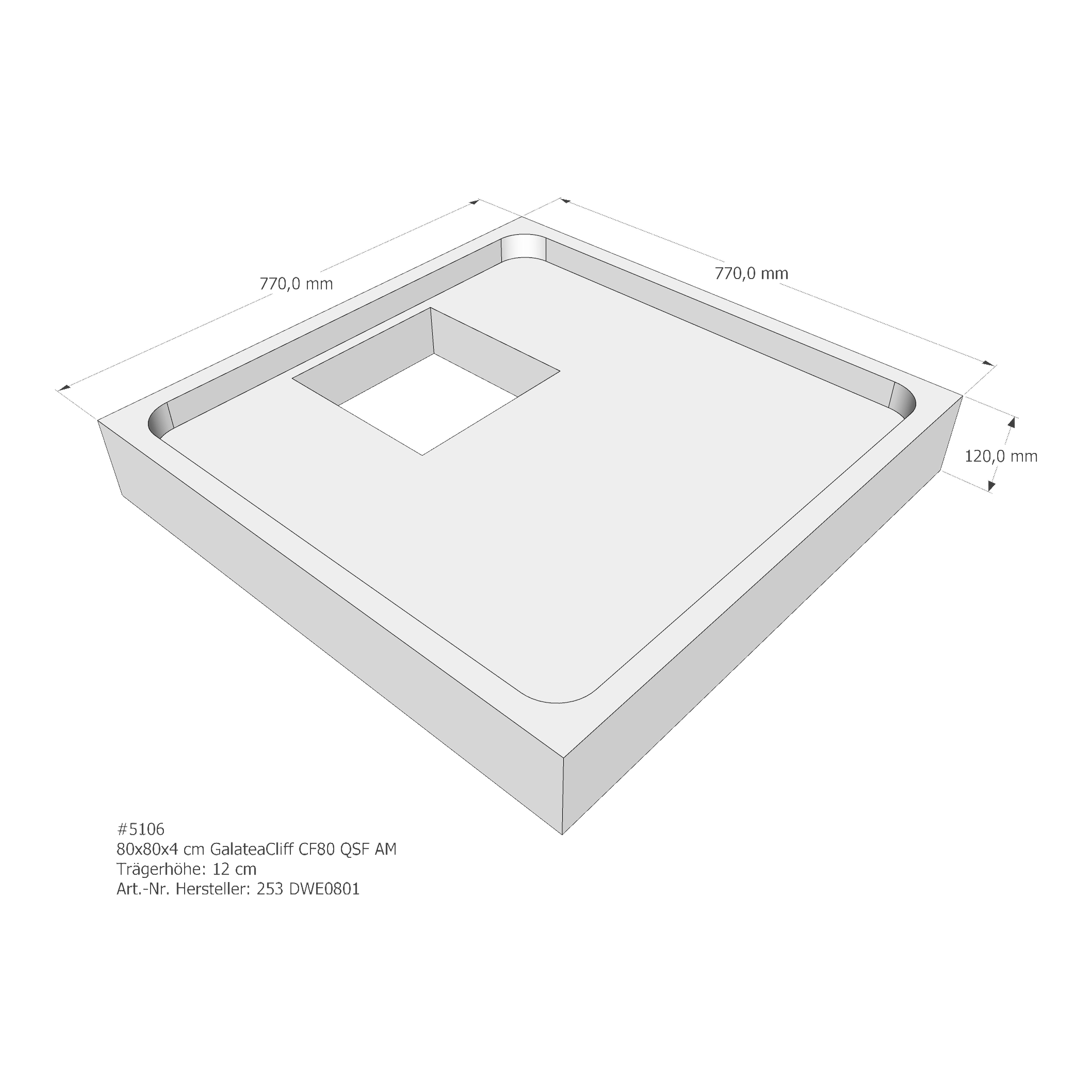 Duschwannenträger für Galatea ~Cliff CF 80 QSF 80 × 80 × 4 cm Duschwannenträger für Galatea ~Cliff CF 80 QSF 80 × 80 × 4 cm