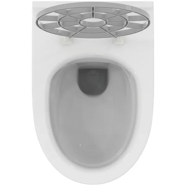Fäkalienausguß mit Wandtiefspül-WC i.life A Randlos 360x540x330mm SmartGuard+ Weiß mit WC-Klapprost Grau Fäkalienausguß mit Wandtiefspül-WC i.life A Randlos 360x540x330mm SmartGuard+ Weiß mit WC-Klapprost Grau