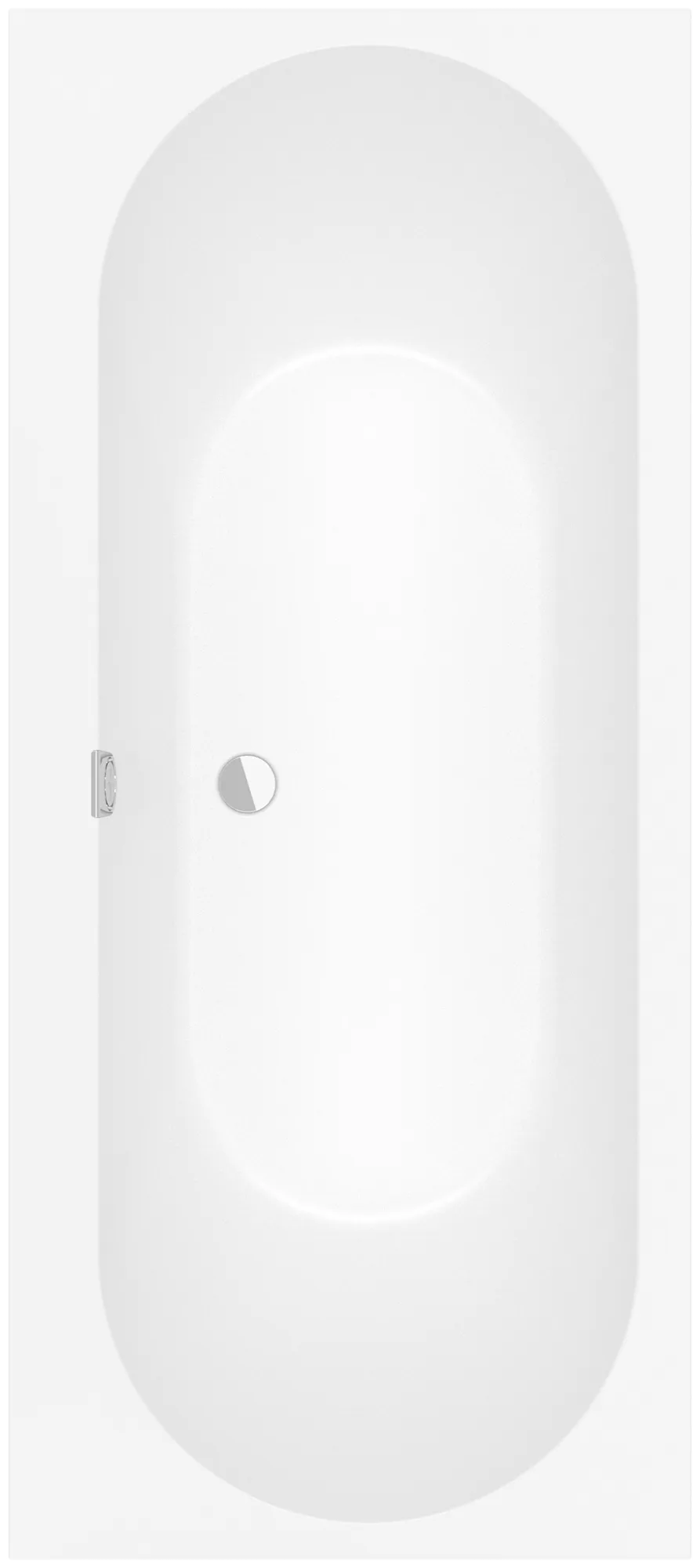 Villeroy & Boch Badewanne „Oberon 2.0“ Duo rechteck 170 × 75 cm, Mittelablauf in Stone White