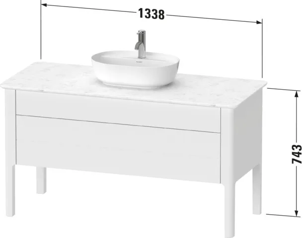 Duravit Waschtischunterschrank bodenstehend „Luv“ 133,8 × 74,3 × 57 cm Steingrau Seidenmatt Duravit Waschtischunterschrank bodenstehend „Luv“ 133,8 × 74,3 × 57 cm Steingrau Seidenmatt