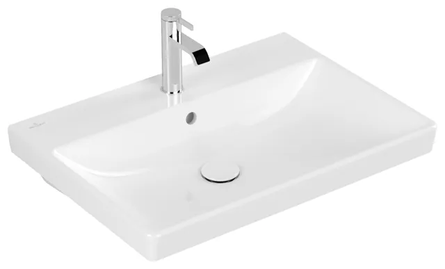 Villeroy & Boch Wandwaschtisch „Avento“ 650 × 470 × 180 mm, für Becken mittig, Hahnlochposition mittig, mit Hahnlochbohrung in Weiß Alpin Villeroy & Boch Wandwaschtisch „Avento“ 650 × 470 × 180 mm, für Becken mittig, Hahnlochposition mittig, mit Hahnlochbohrung in Weiß Alpin