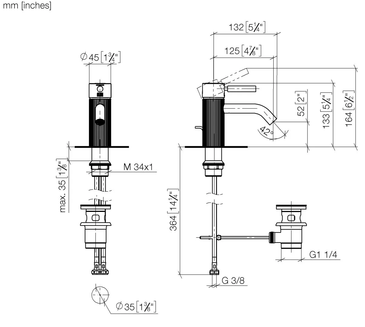 Waschtisch-Einhandbatterie mit Ablaufgarnitur META Chrom 33505660