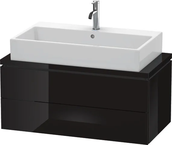Duravit Waschtischunterschrank wandhängend „L-Cube“ 92 × 40 × 47,7 cm Schwarz Hochglanz