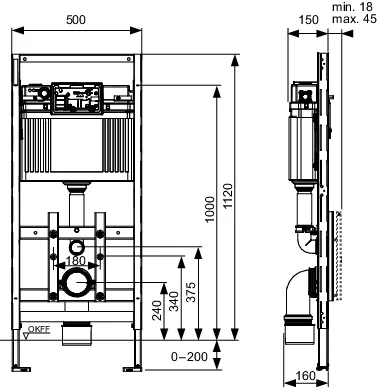 TECElux WC-Modul 100 Bauhöhe 1120 mm TECElux WC-Modul 100 Bauhöhe 1120 mm