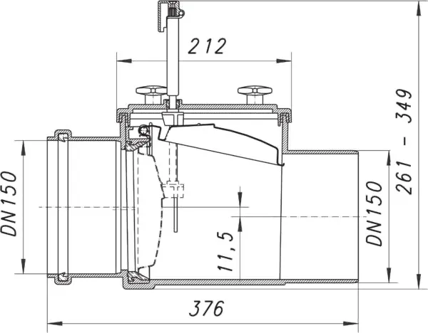 Rückstauverschluss Stausafe H, DN 150