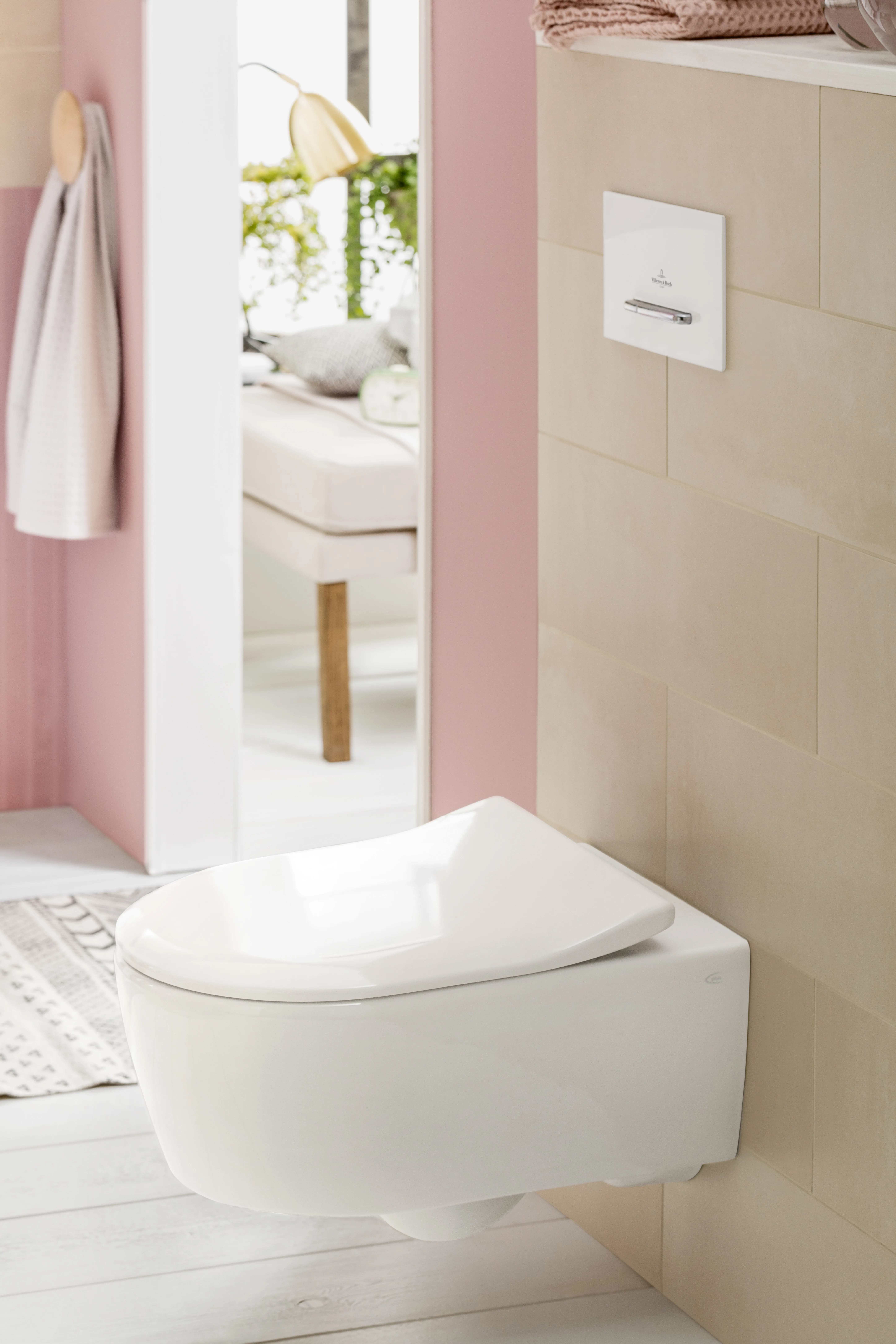 Wand-Tiefspül-WC Combi-Pack DirectFlush „Avento“ mit SlimSeat 37 × 31,5 cm ohne Spülrand