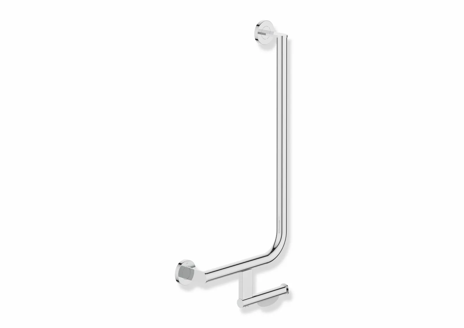 HEWI Winkelgriff mit Papierrollenhalter System 900, links, Edelstahl verchromt HEWI Winkelgriff mit Papierrollenhalter System 900, links, Edelstahl verchromt