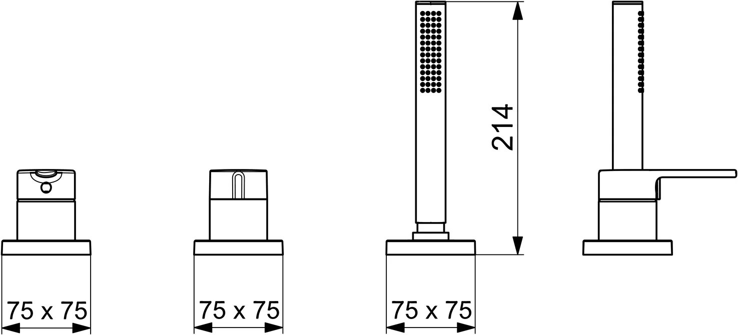HansaRONDA Wannenarmatur Einhebelmischer Fertigmontageset für Wanne/Brause