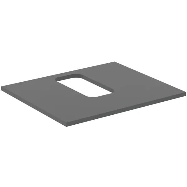 Waschtischplatte i.life B mittiger Ausschnitt für ein Wand-Waschtisch 602x507x18mm Weiß matt