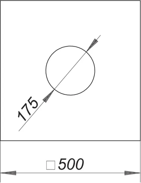 Glasgewebematte S 10, verstärkt, 500 mm x 500 mm, di: 175 mm