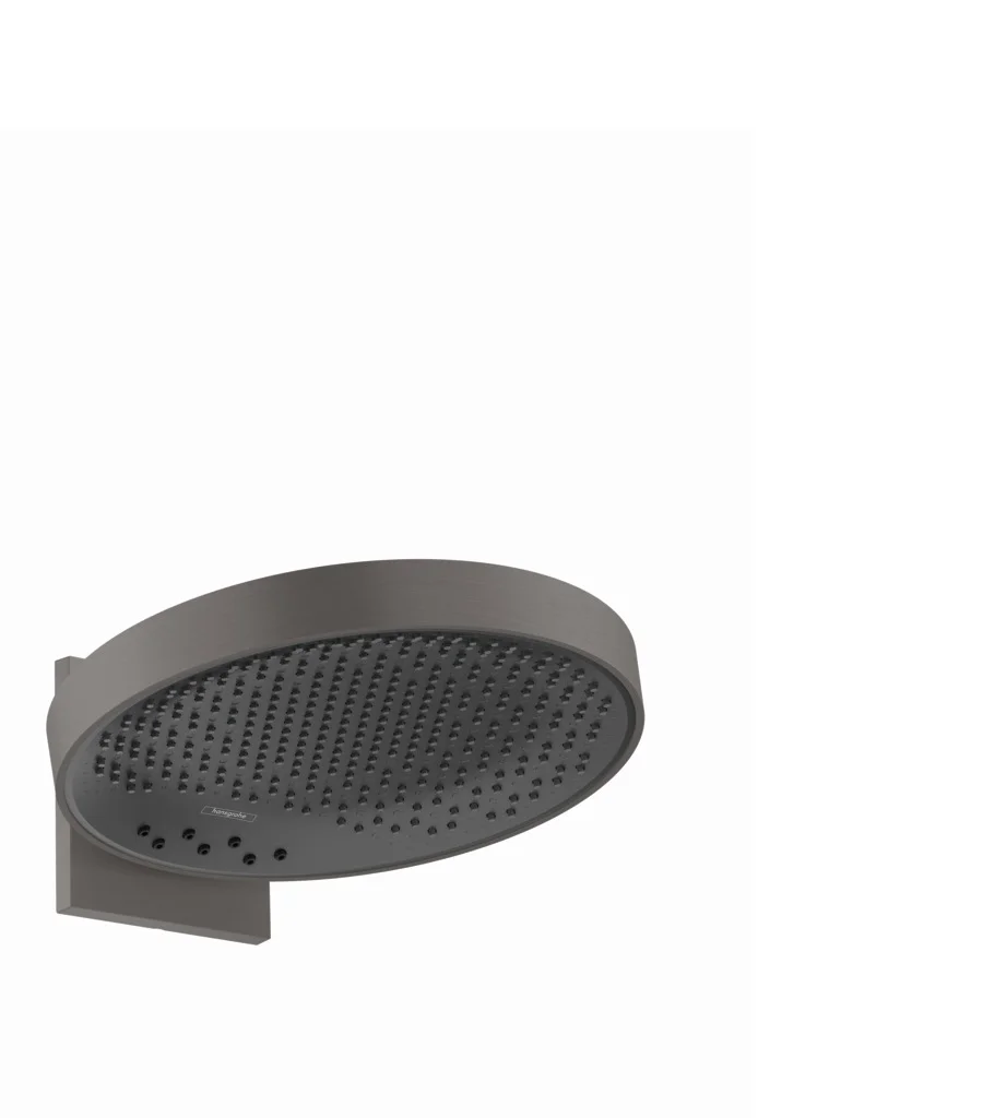 Hansgrohe Rainfinity Kopfbrause 3jet, Brushed Black Chrome, 360 mm Brausekopfgröße, 381 mm Ausladung