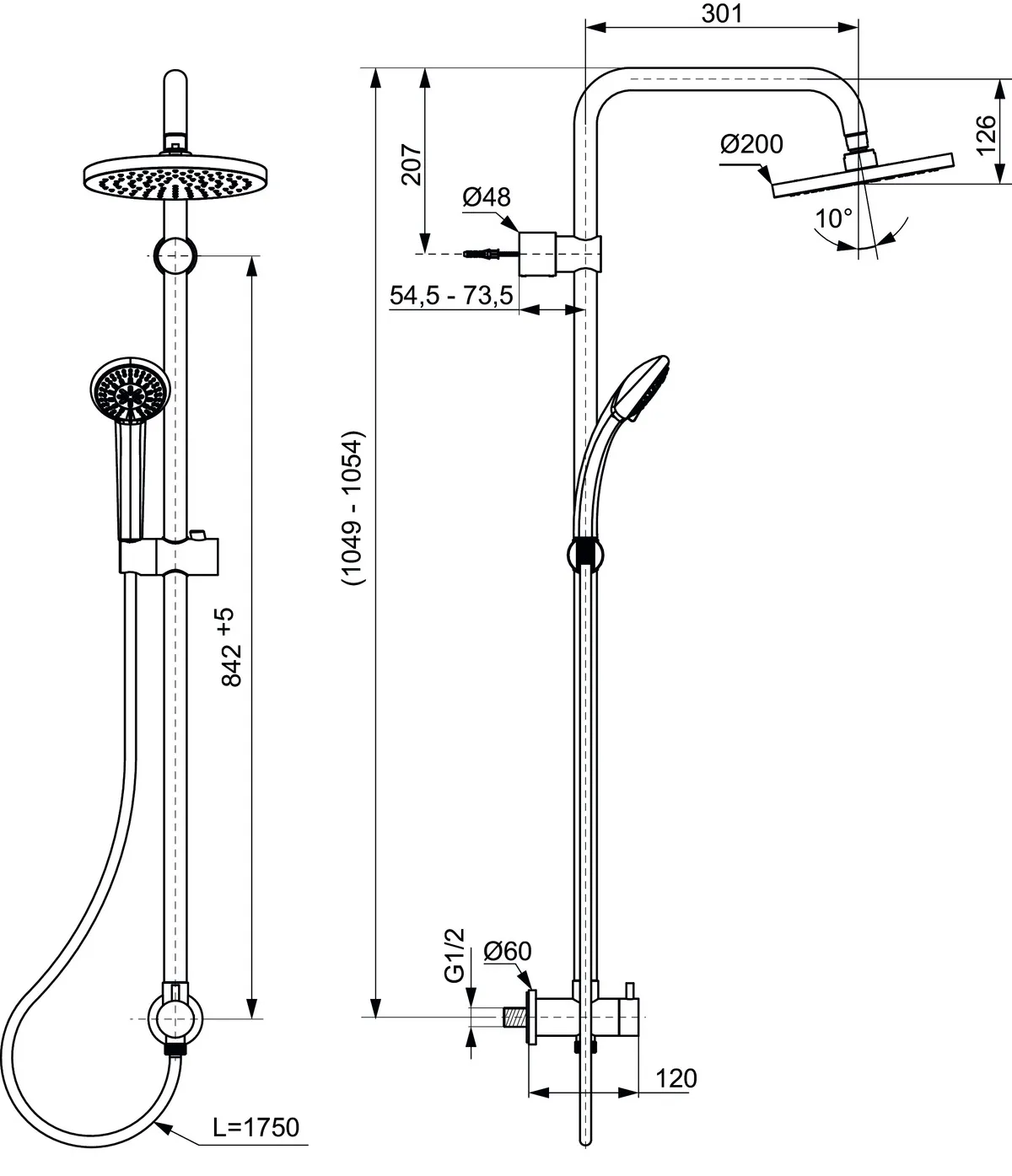 Ideal Standard Duschsystem „Idealrain“