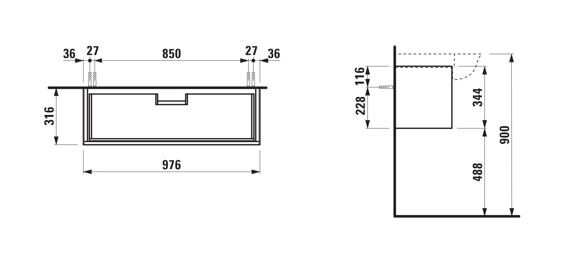 Laufen Waschtischunterbau THE NEW CLASSIC 316x976x344 1 Schublade mit Push/Pull Funktion für Waschtisch H813857 weiß matt Laufen Waschtischunterbau THE NEW CLASSIC 316x976x344 1 Schublade mit Push/Pull Funktion für Waschtisch H813857 weiß matt