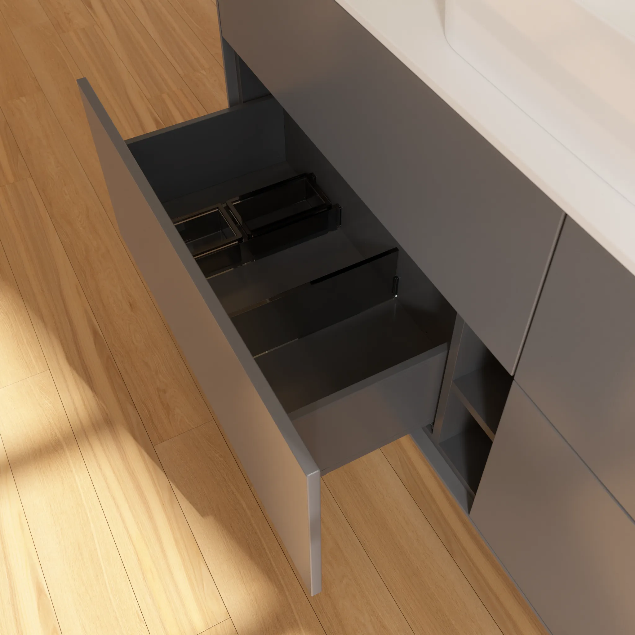 Villeroy & Boch Waschtischunterschrank „Finion“ für Schrankwaschtisch 1600 × 603 × 501 mm Anthracite Matt Lacquer, für Becken mittig