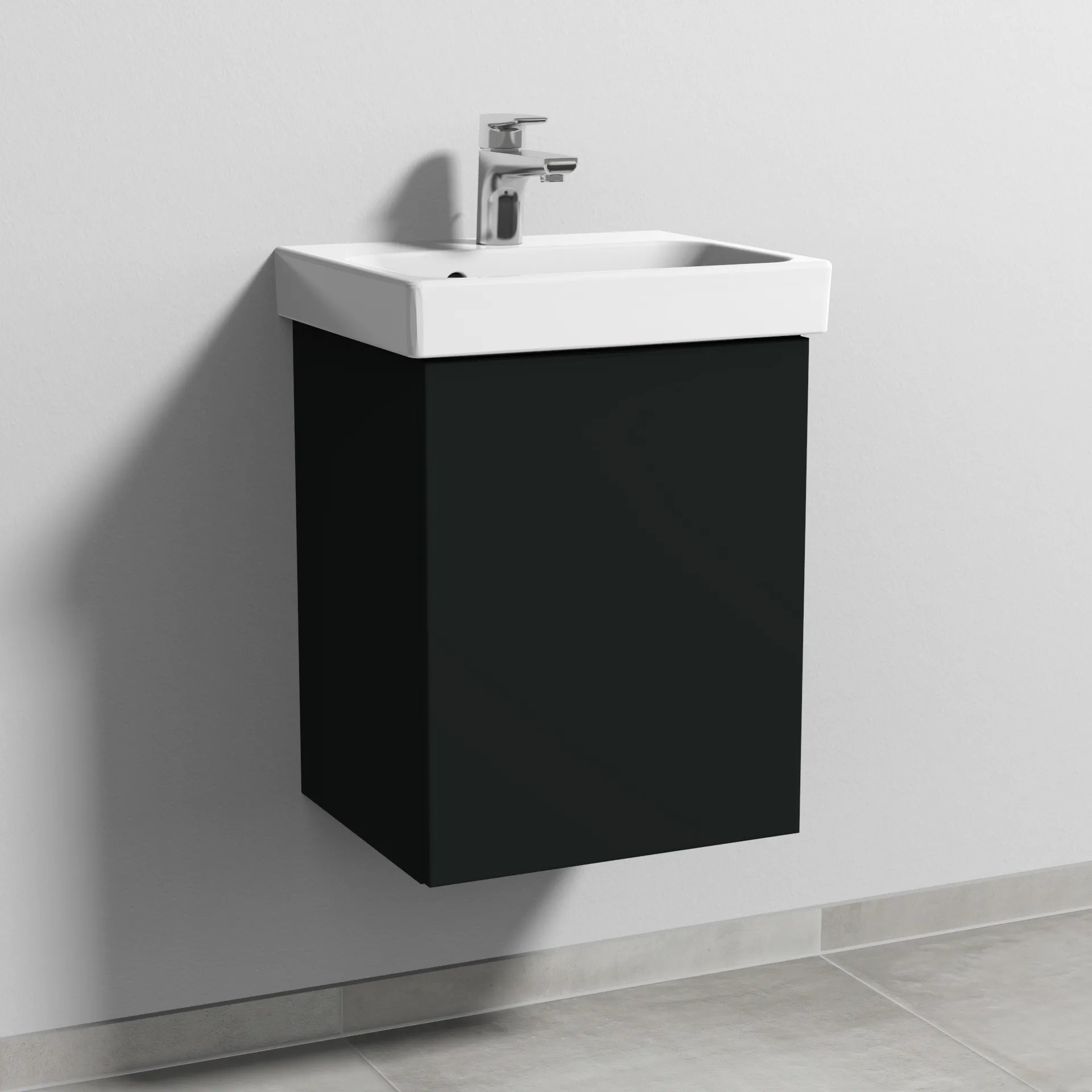 Sanipa Waschtischunterschrank „3way“ 410 × 517 × 353 mm in Vulkan (matt), Anschlag rechts