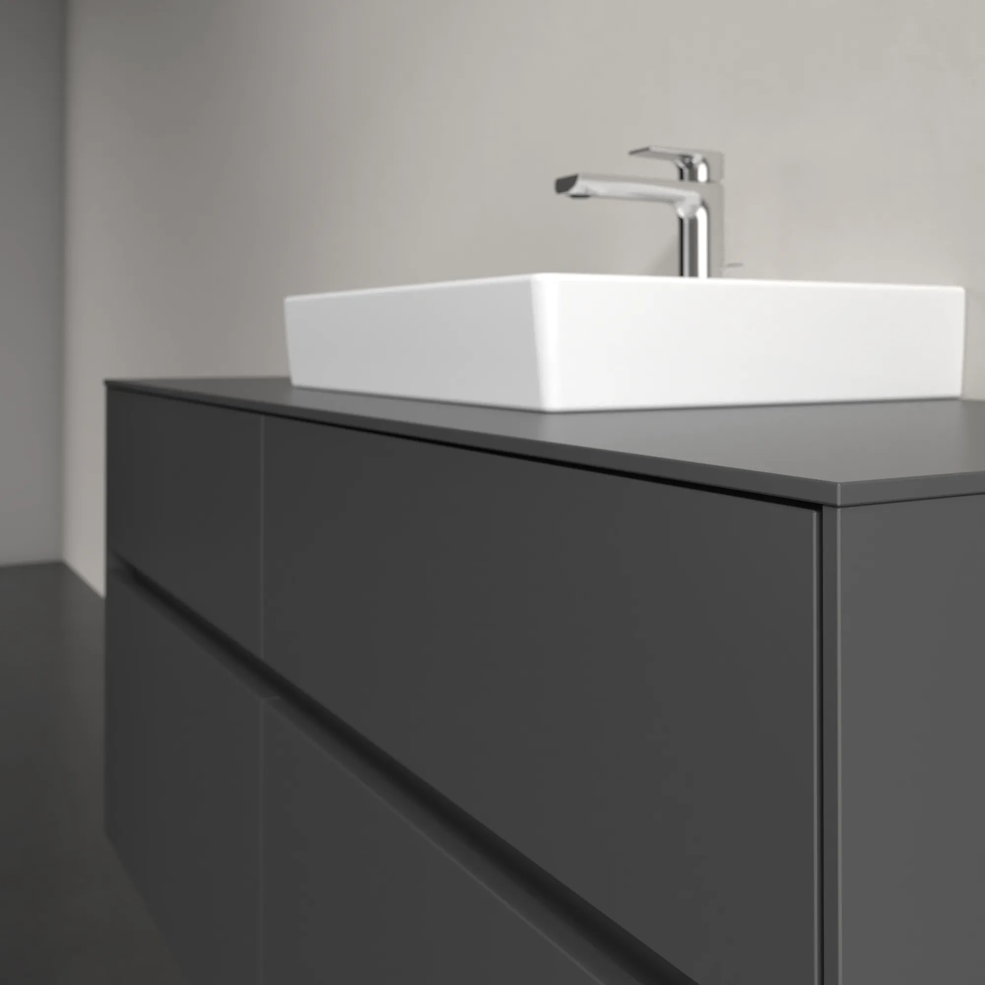Villeroy & Boch Waschtischunterschrank „Collaro“ 1200 × 548 × 500 mm Graphite, mit Beleuchtung, für Becken mittig Villeroy & Boch Waschtischunterschrank „Collaro“ 1200 × 548 × 500 mm Graphite, mit Beleuchtung, für Becken mittig