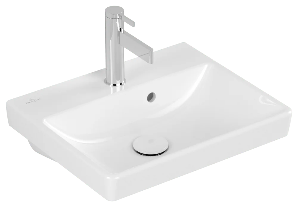Villeroy & Boch Avento Handwaschbecken 450x370mm, Rechteck, 1HL. m. ÜL., Weiß Alpin CeramicPlus Villeroy & Boch Avento Handwaschbecken 450x370mm, Rechteck, 1HL. m. ÜL., Weiß Alpin CeramicPlus