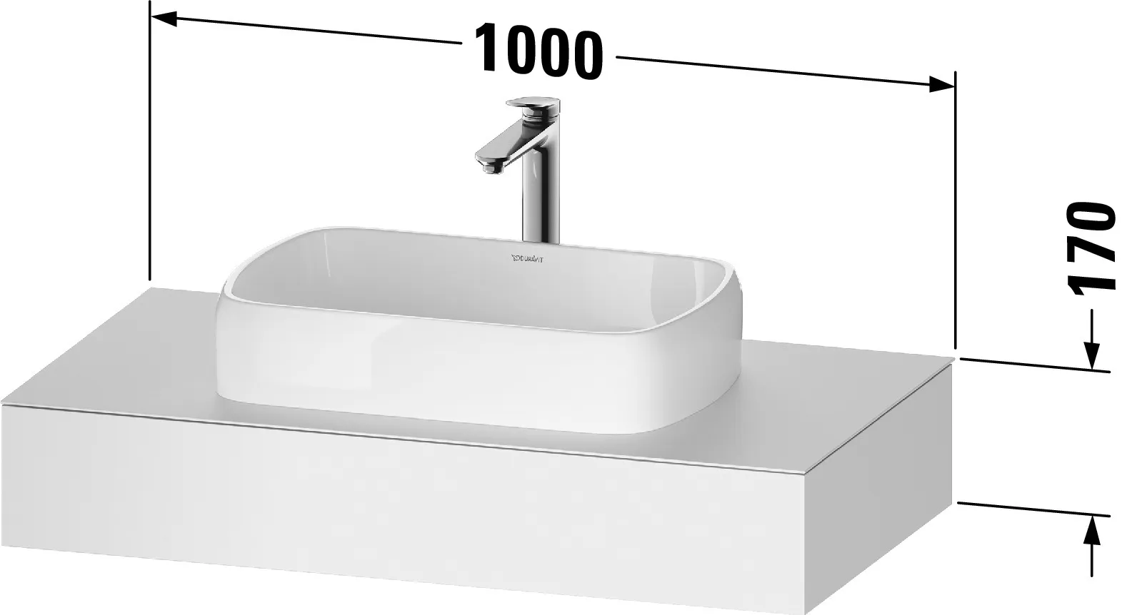 Duravit Konsole „Qatego“ in Basalt Matt