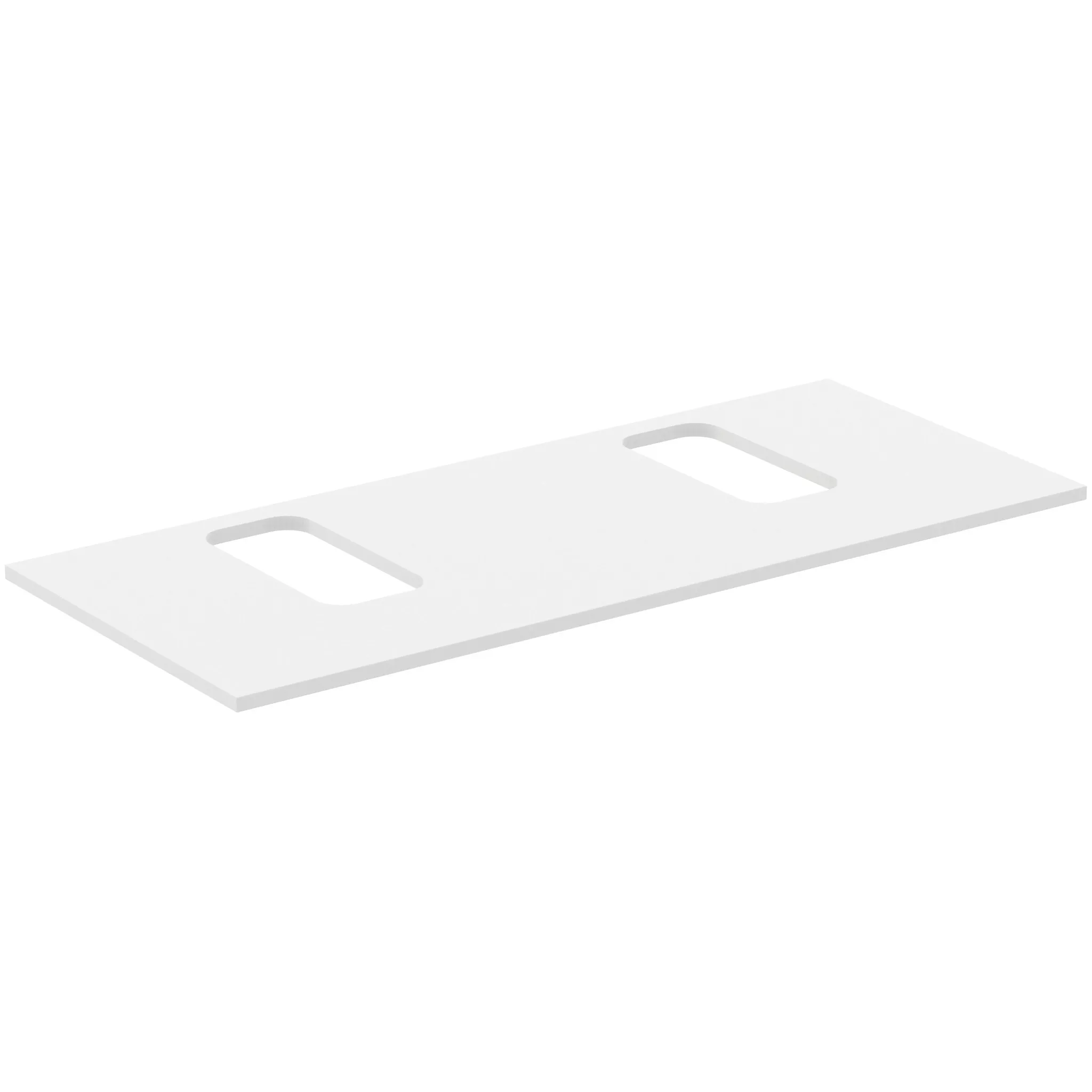 Waschtischplatte i.life B je ein Ausschnitt rechts und links für zwei Wand-Waschtische 1202x507x18mm Weiß matt Waschtischplatte i.life B je ein Ausschnitt rechts und links für zwei Wand-Waschtische 1202x507x18mm Weiß matt