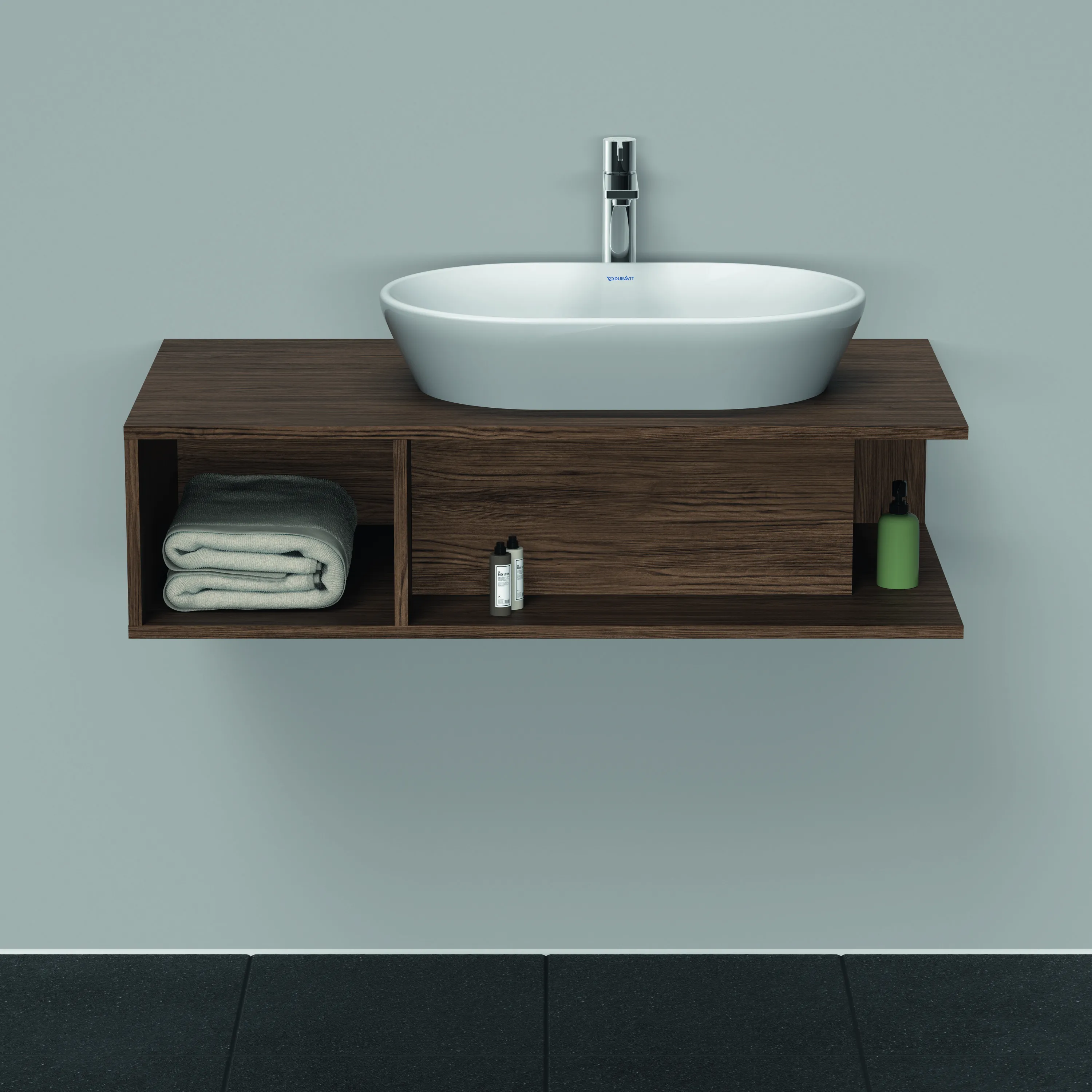 Duravit Waschtischunterschrank wandhängend „D-Neo“ 100 × 26 × 55 cm Nussbaum Dunkel Duravit Waschtischunterschrank wandhängend „D-Neo“ 100 × 26 × 55 cm Nussbaum Dunkel