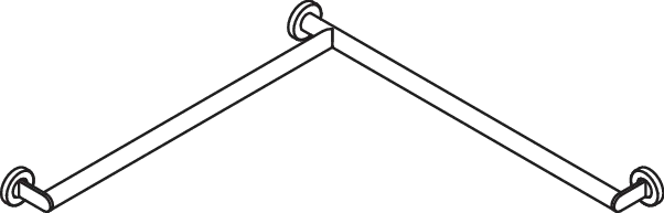 Dusch-, Wannenhandlauf des Systems 900, Edelstahl, PVD, waagerechte Längen 765 mm, D: 32 mm, Ausführung links, in Farbe CK (messing glänzend) Dusch-, Wannenhandlauf des Systems 900, Edelstahl, PVD, waagerechte Längen 765 mm, D: 32 mm, Ausführung links, in Farbe CK (messing glänzend)