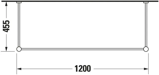 Duravit Metallkonsole Vero, Chrom Poliert, höhenverstellbar, 440x1200x715-780 mm