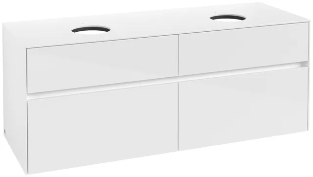 Villeroy & Boch Waschtischunterschrank „Collaro“ 1400 × 548 × 500 mm Glossy White, ohne Beleuchtung, für links und rechts