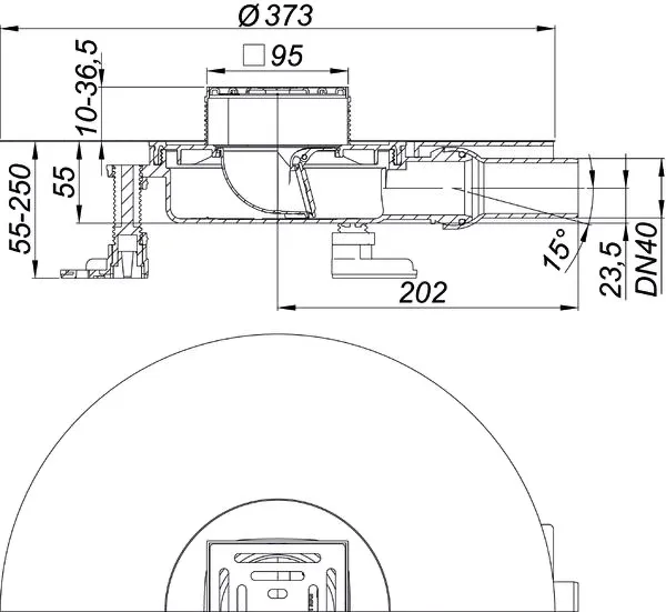 Bodenablauf DallDrain Pure Plan, DN 40, 100 x 100 mm