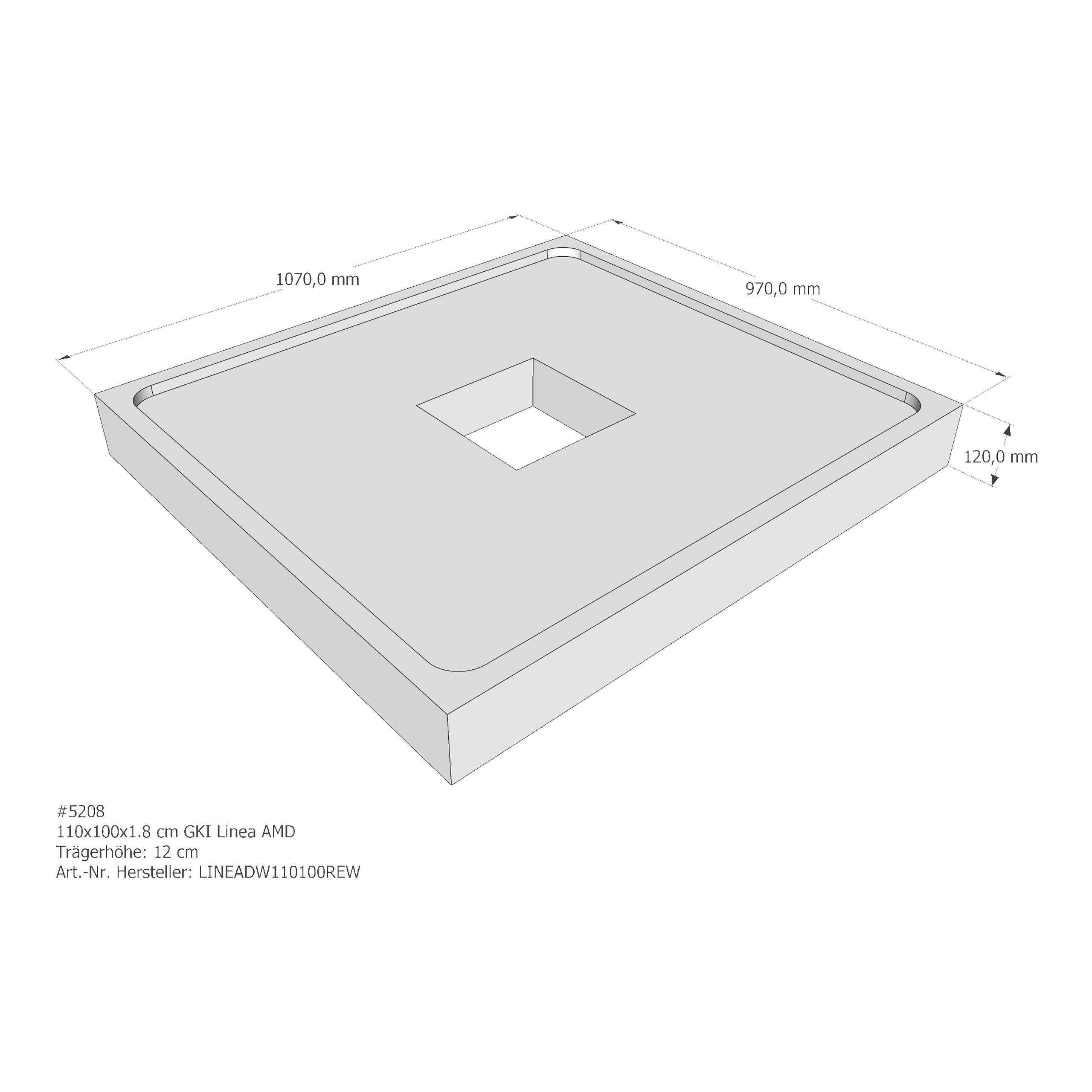 Duschwannenträger für GKI Linea 110 × 100 × 1,8 cm