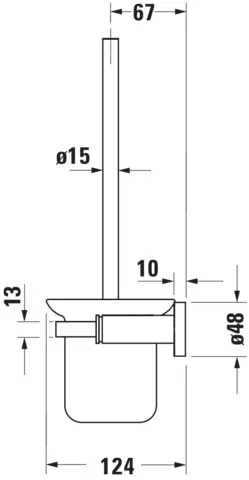 Bürstengarnitur D-Code für Wandmontage, Glas matt, chrom